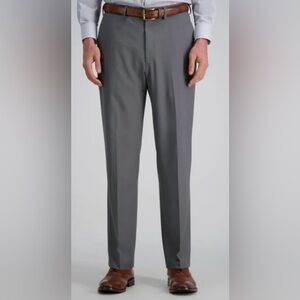 Men’s premium stretch straight fit dress pant Haggar 40x30 gray